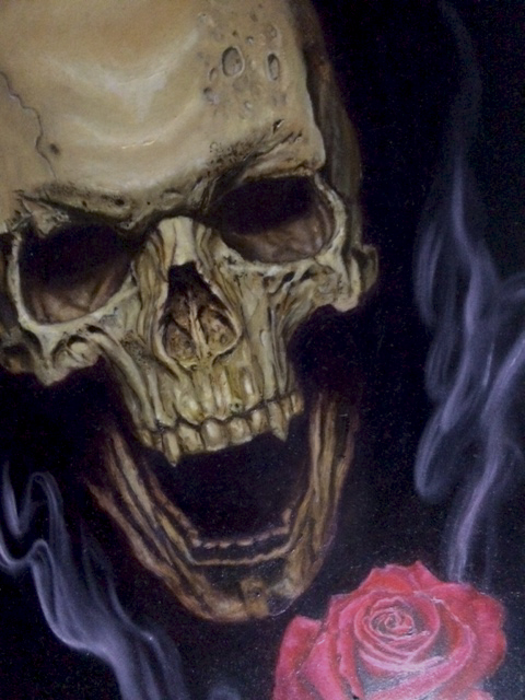 480x640 Paintings - Skeleton Head Painting