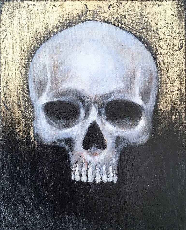 770x952 Saatchi Art Skull Painting By Eva Fialka - Skeleton Head Painting