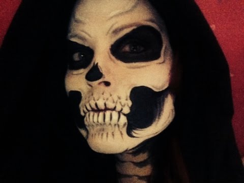 480x360 Skull Face Painting - Skeleton Head Painting