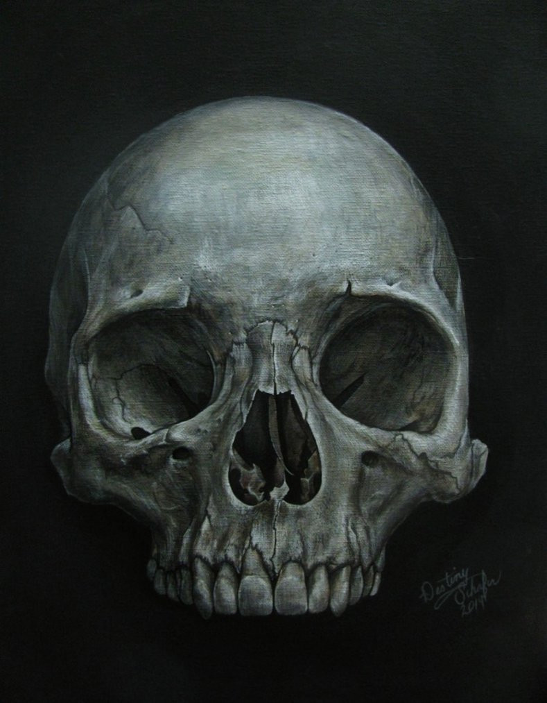 789x1013 Skull Painting By Straewefin - Skeleton Head Painting