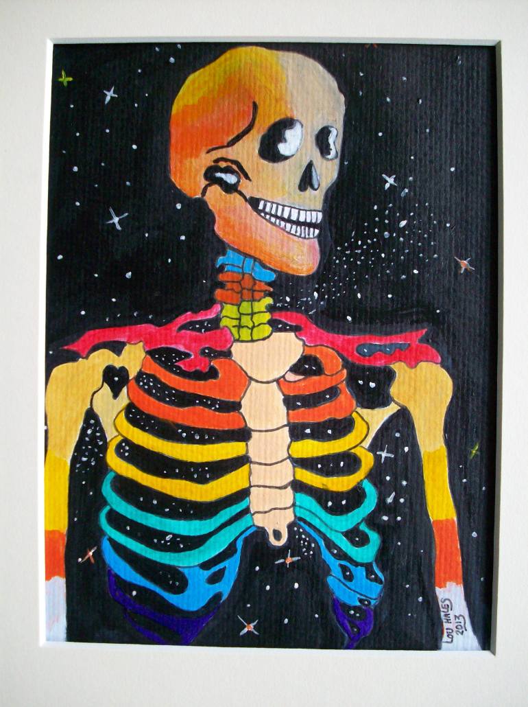 770x1030 Saatchi Art Phycadelic Skeleton Painting By Teresa Hales - Skeleton Painting