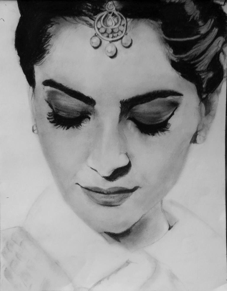 768x983 Handmade Customised Portrait Paintingsketchfree Shipping Buy Online - Sketch Painting