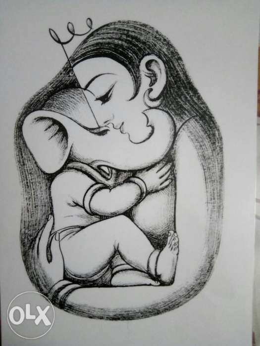 525x700 Wonderful Charcoal Sketch Painting. - Sketch Painting