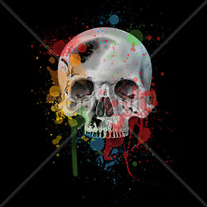 300x300 Painted Skull Art Dripping Colors Cool T Shirt Tee Ebay - Skull Art Painting