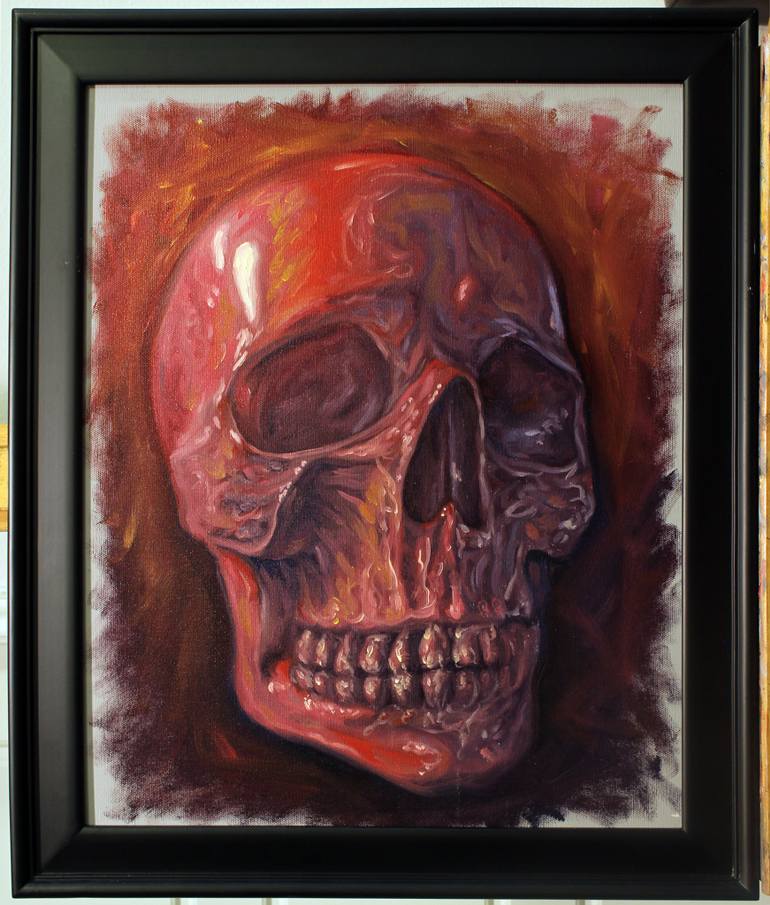 770x905 Saatchi Art Red Skull Painting By Jc Amorrortu - Skull Art Painting