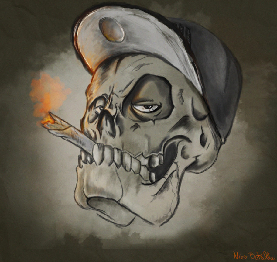 912x862 Skull Digital Painting By Nicodesigns94 - Skull Art Painting