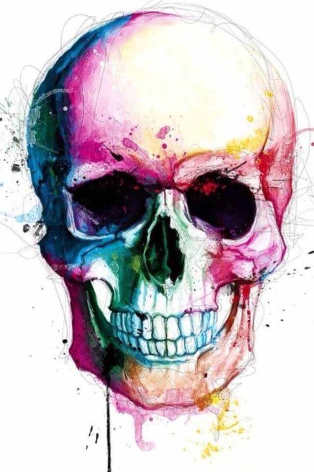 640x960 30 Mind Blowing And Colorful Paintings By Famous French Artist - Skull Art Painting