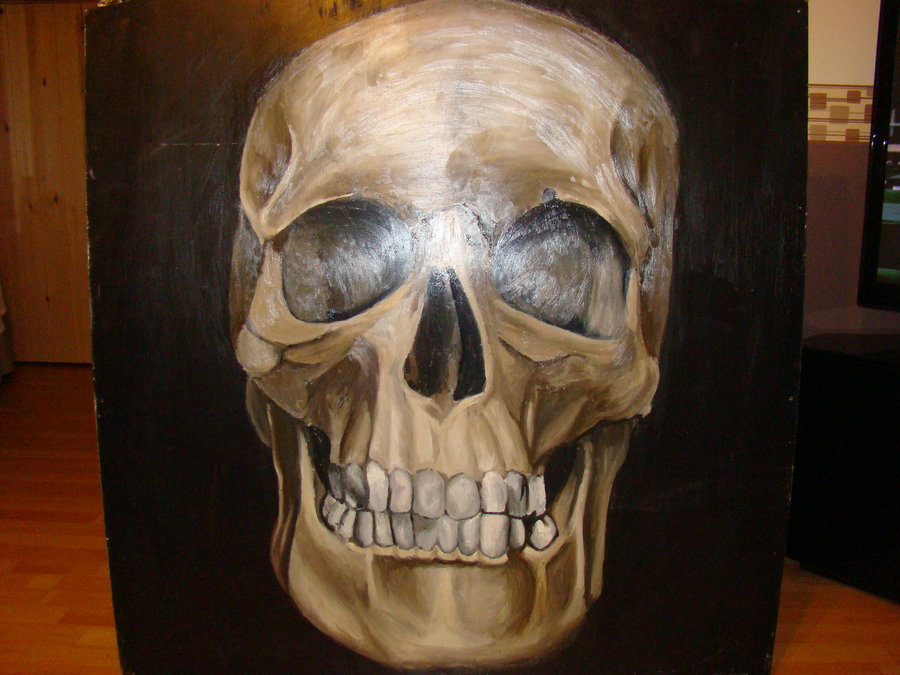900x675 Large Clearer Skull Oil Painting By Portraitart4u - Skull Art Painting