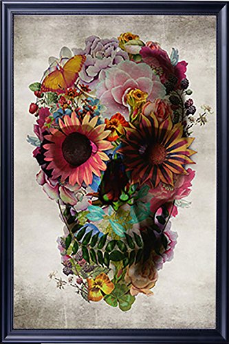 333x500 Poster Service Flower Skull Poster, 24 Inch By 36 Inch - Skull Flower Painting