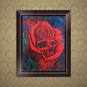 300x300 Diy 5d Diamond Embroidery Skull Flower Painting Cross Stitch Home - Skull Flower Painting
