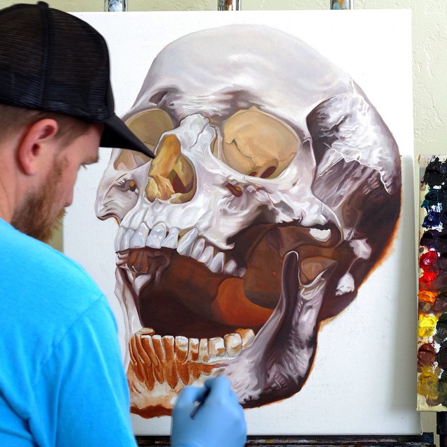 640x640 Skull Oil Paintings By Chad Pierce - Skull Painting