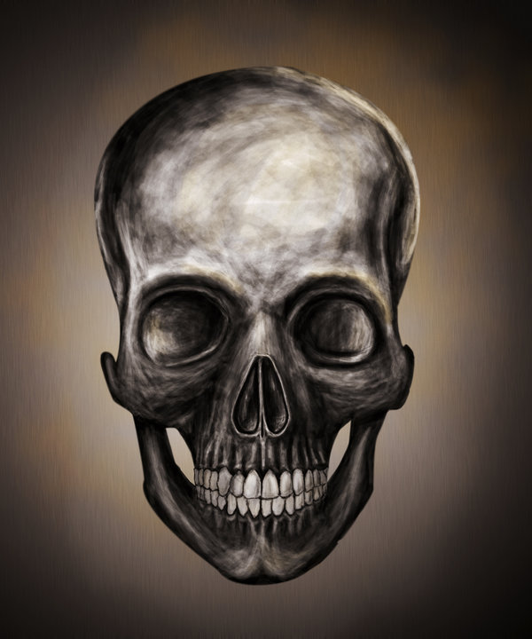 600x720 Skull Painting By Deaddonkeysrule - Skull Painting