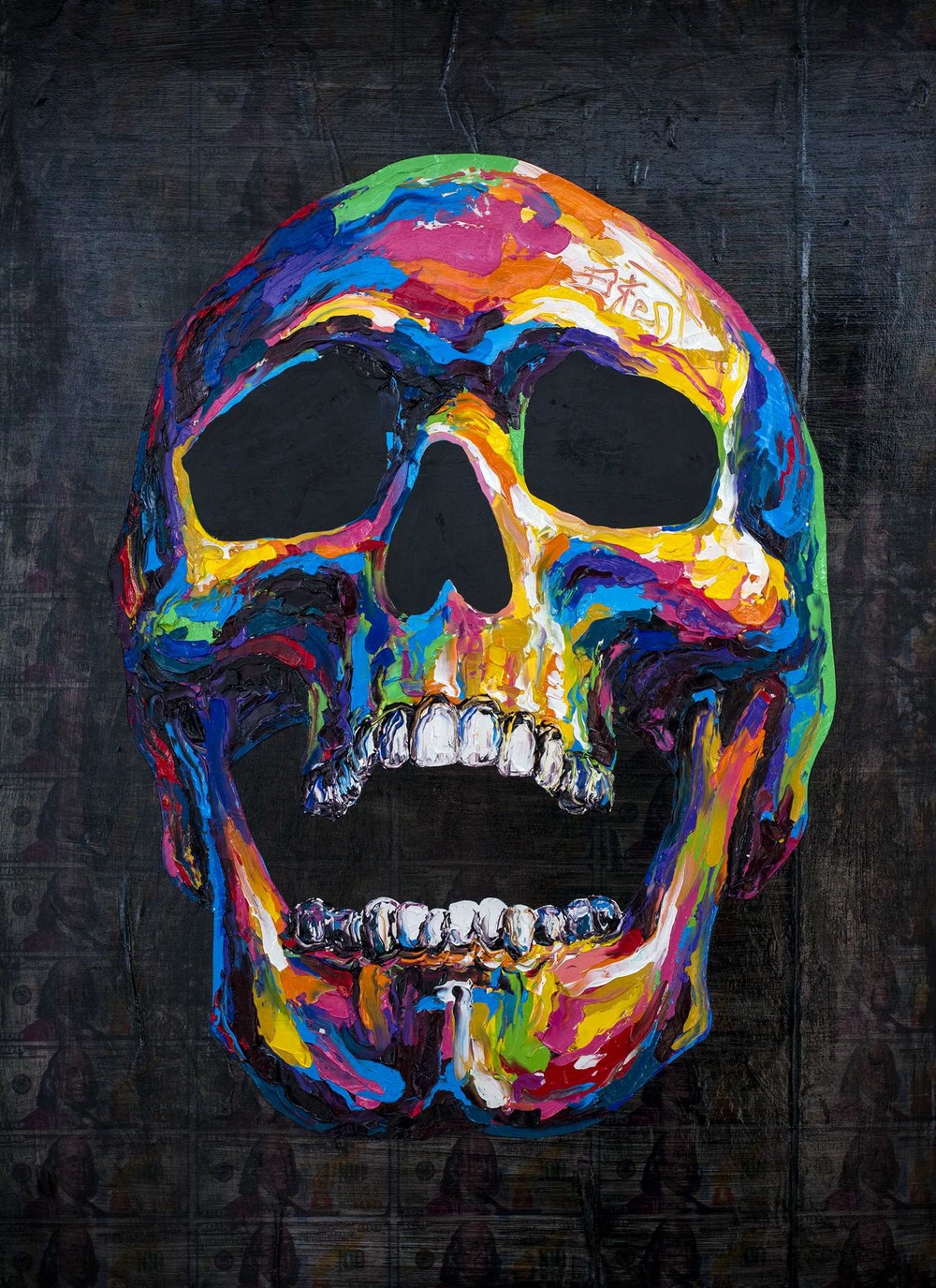 1000x1375 Brent Estabrook Mugello Gallery - Skull Painting