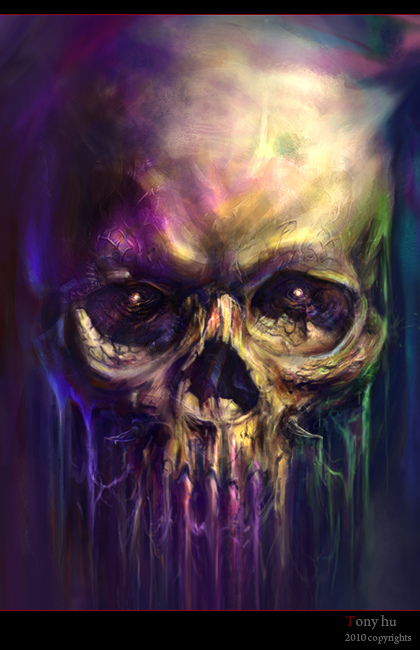 420x650 Skull Painting Tony Hu - Skull Painting