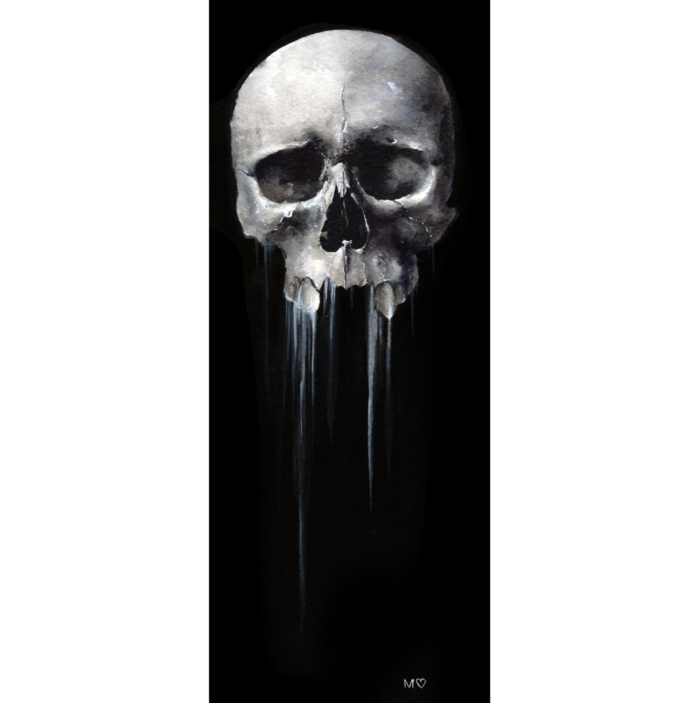1000x1006 Dripping Skull (Painting From Mallory Hart) Sally Centigrade - Skull Painting