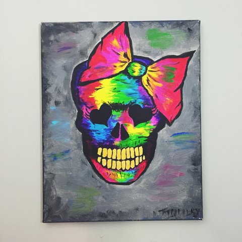 480x480 Lovely Lady Bones - Skull Painting Acrylic