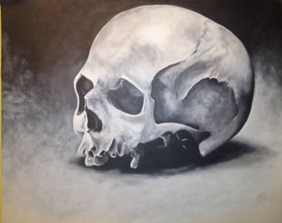 960x759 Skull Acrylic Painting By Ali22656 - Skull Painting Acrylic