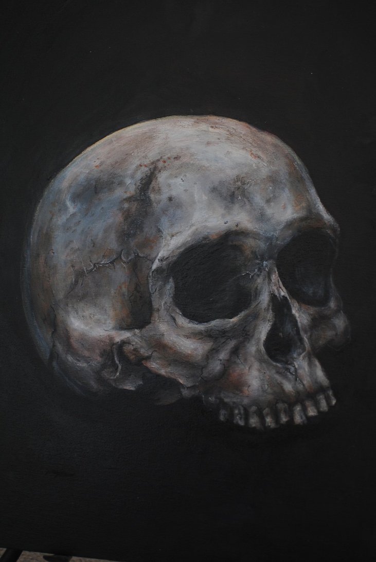 731x1092 Skull Painting Acrylic By Mariannefredericks - Skull Painting Acrylic