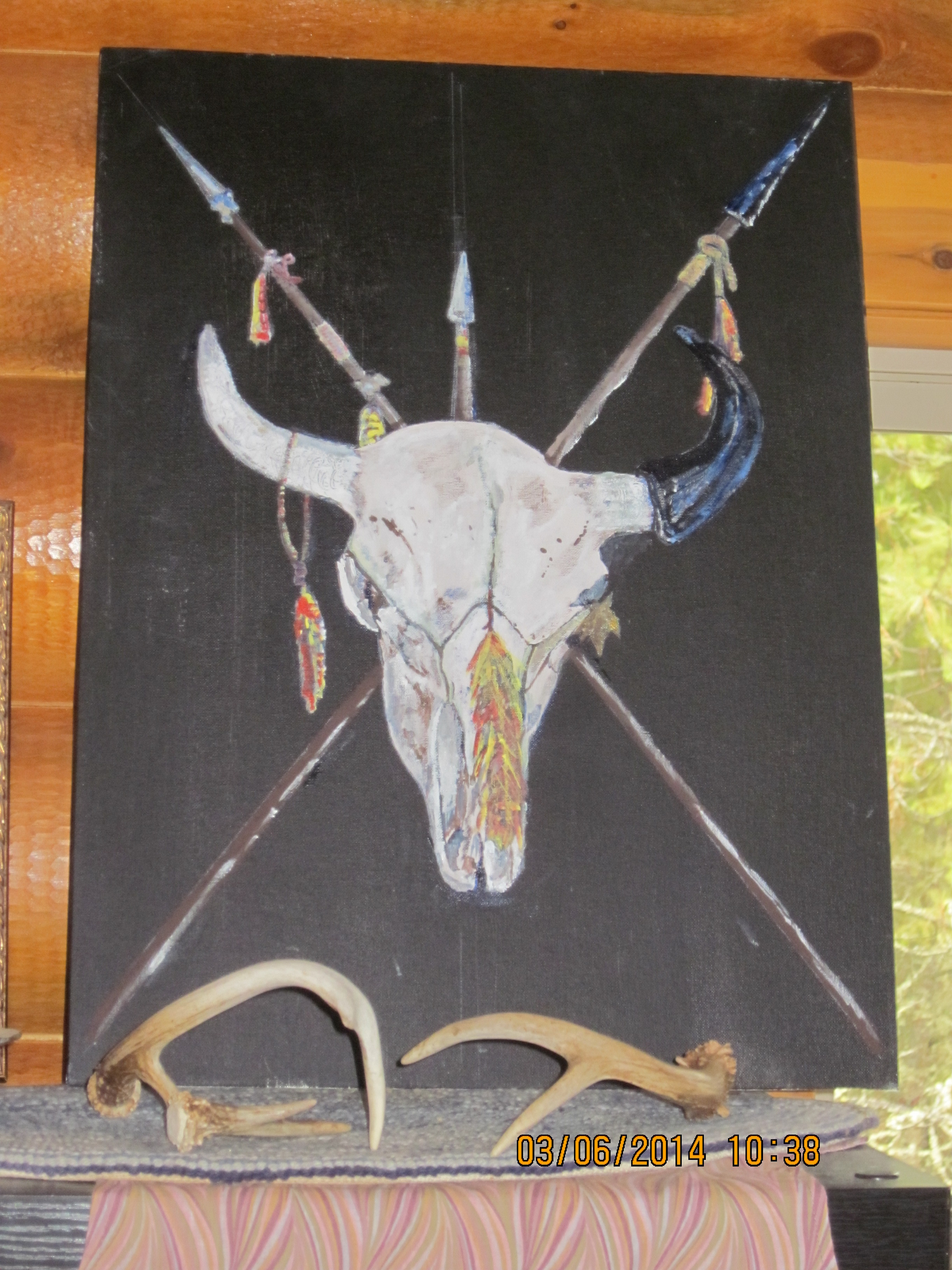 2448x3264 Chris Cooper Artwork Bison Skull Original Painting Acrylic - Skull Painting Acrylic