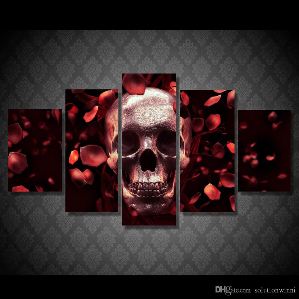 Skull Painting On Canvas at PaintingValley.com | Explore collection of ...