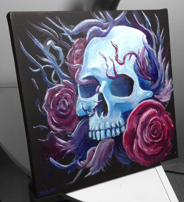 600x659 The World's Best Photos By Doomcmyk - Skull Painting On Canvas