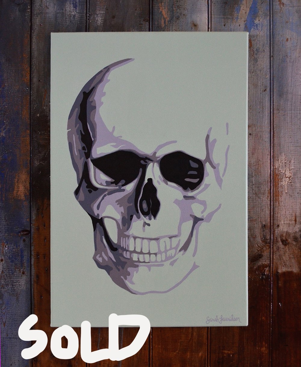 1000x1217 Shl Art - Skull Painting On Canvas