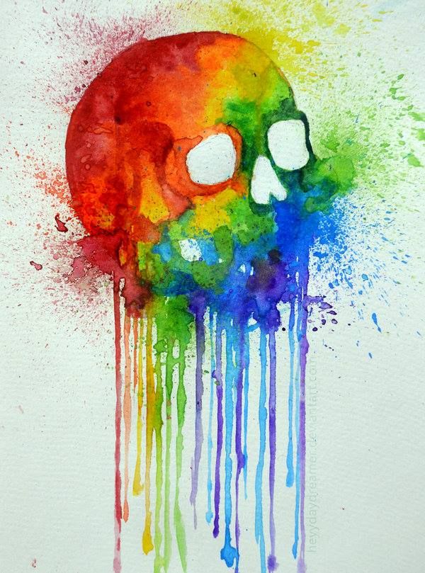 Skull Watercolor Painting