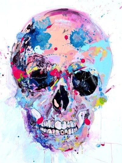 402x537 Skulls Watercolor Painting - Skull Watercolor Painting