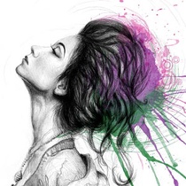 210x210 Skull Watercolor Painting, An Art Print By Olga Shvartsur - Skull Watercolor Painting