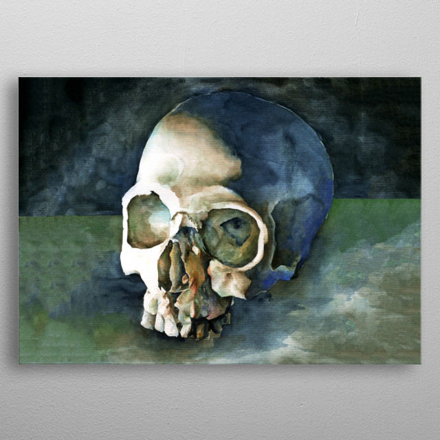 640x640 Skull Watercolor Painting - Skull Watercolor Painting