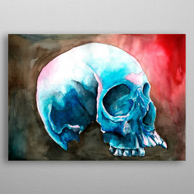 640x640 Skull Watercolor Painting - Skull Watercolor Painting