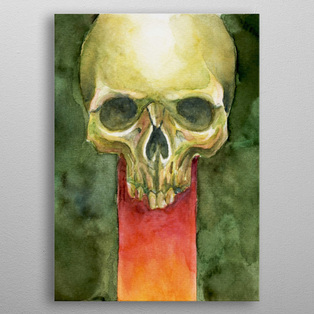 640x640 Skull Watercolour Painting - Skull Watercolor Painting