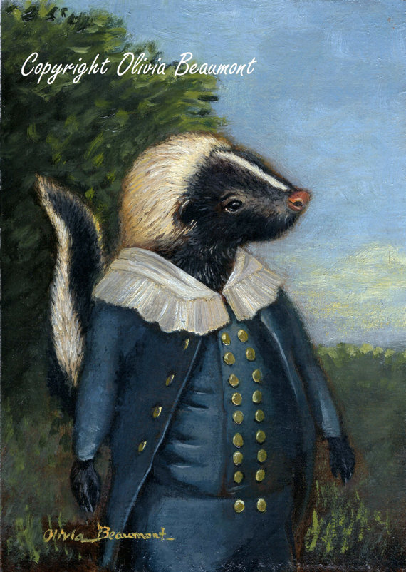 570x802 Skunk Art Master Theodore Print - Skunk Painting