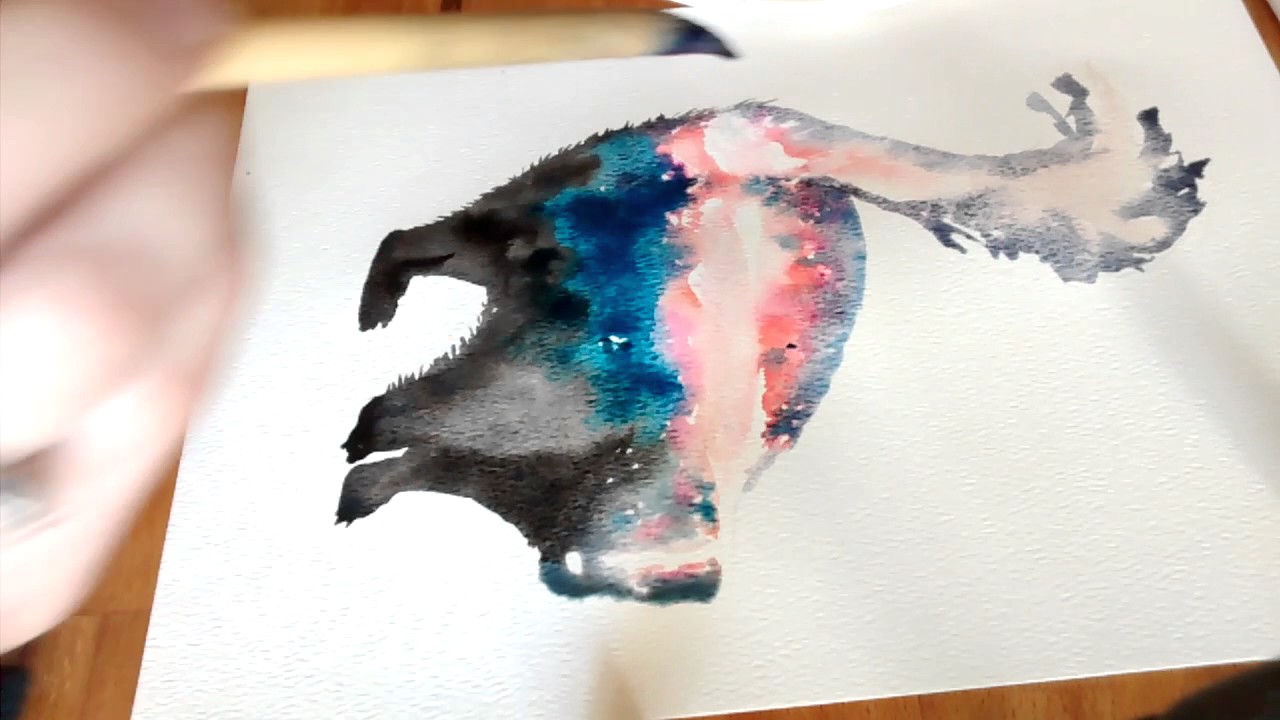 1280x720 Skunk Spirit Animal Watercolor Painting Time Lapse - Skunk Painting