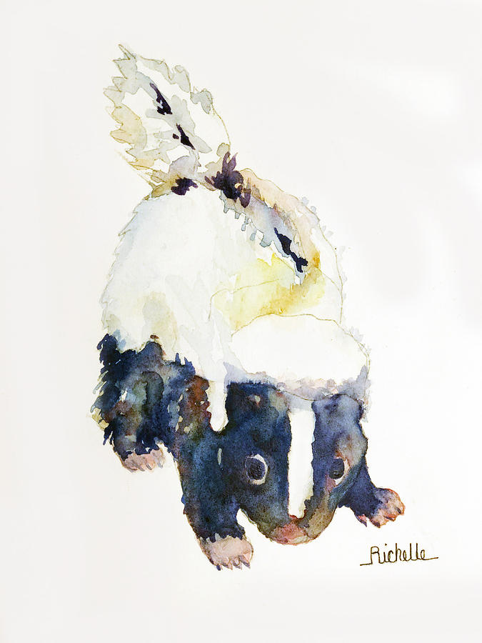 675x900 S Is For Skunk Painting By Richelle Siska - Skunk Painting