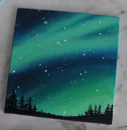 424x432 Aurora Sky Canvas Painting Artbybee7 - Sky Canvas Painting