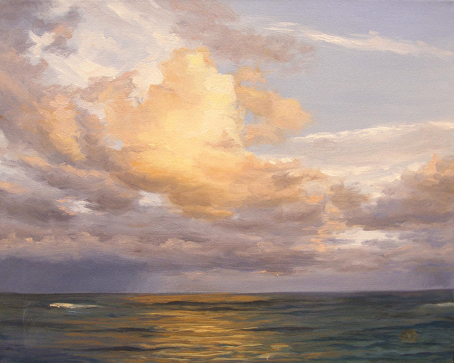 900x720 Sunset Sky Painting By Olena Lopatina - Sky Painting