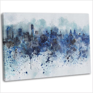 300x300 Liverpool Skyline Canvas Print Abstract Painting Framed Wall Art - Skyline Painting