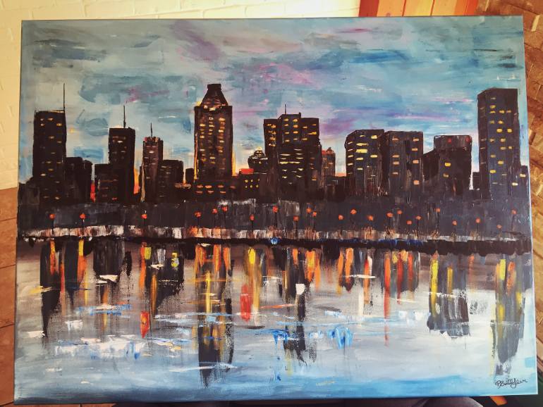 770x578 Saatchi Art Montreal Skyline Painting By Pj Baeron - Skyline Painting