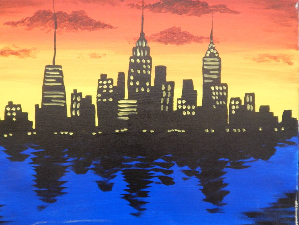 Skyline Painting at PaintingValley.com | Explore collection of Skyline ...