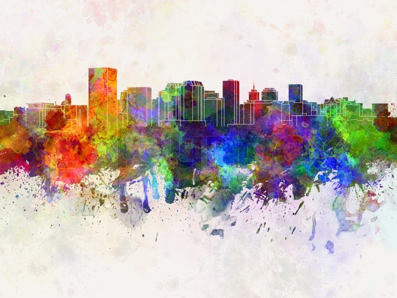 800x600 Richmond Skyline In Watercolor Background Stock Photo Colourbox - Skyline Watercolor Painting
