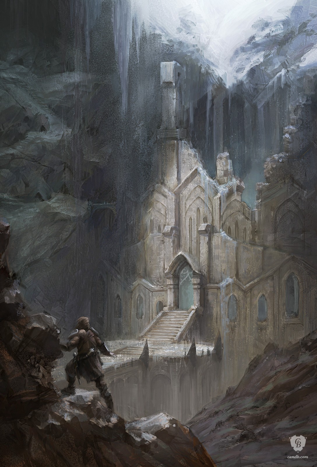 1088x1600 Artwork Snow Elf Temple - Skyrim Painting