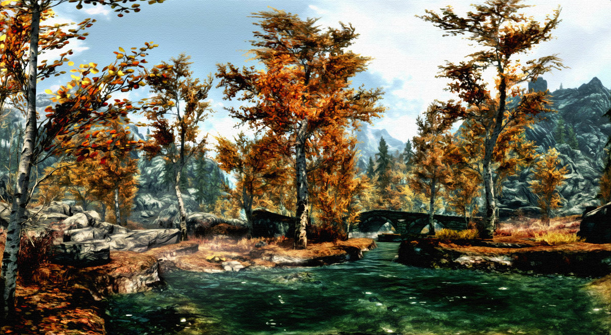 1208x662 Skyrim Painting 2 By Silentmb - Skyrim Painting