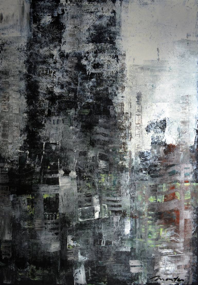 770x1104 Saatchi Art Skyscraper Painting By Rolando Duartes - Skyscraper Painting