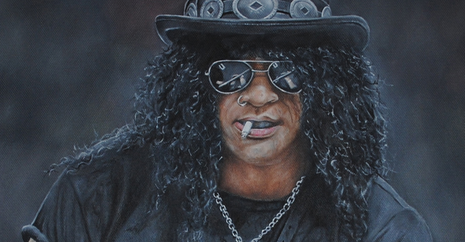 960x500 Slash Guns And Roses David Dunne Art - Slash Painting