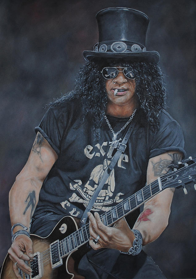 635x900 Slash Live Painting By David Dunne - Slash Painting