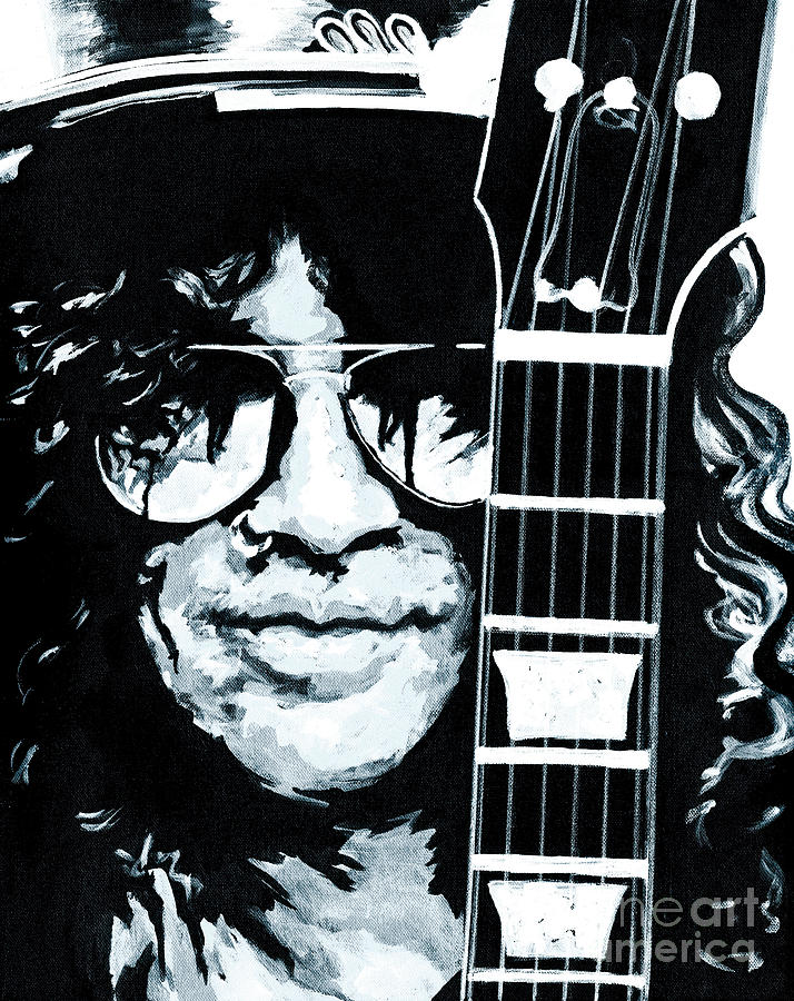 714x900 Some Cool Guitar Player Slash Painting By Tanya Filichkin - Slash Painting