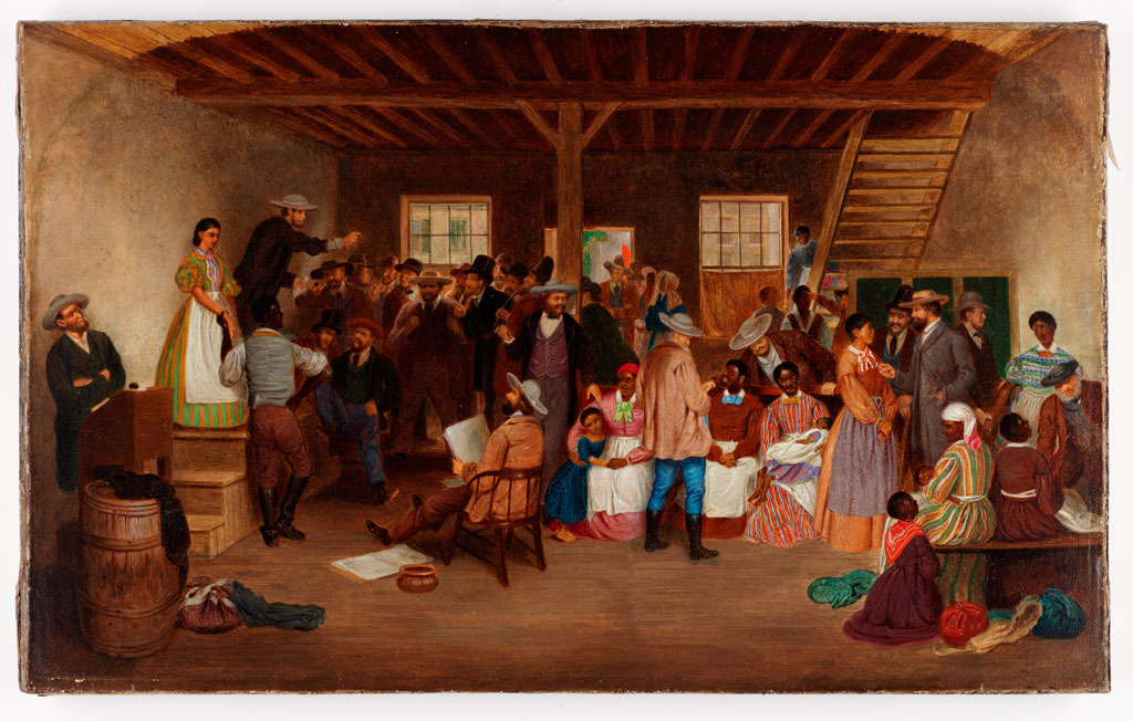 1024x652 Slave Auction, Virginia, By Lefevre Cranstone, C. 1860s Virginia - Slave Auction Painting
