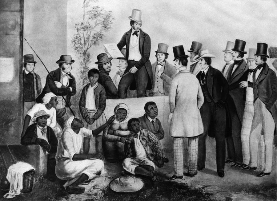 900x654 Slavery Auction, In The United States Photograph By Everett - Slave Auction Painting