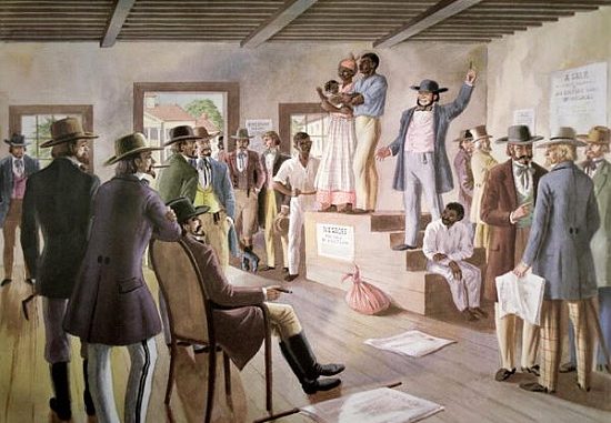 550x381 The Heritage Of Slavery - Slave Auction Painting